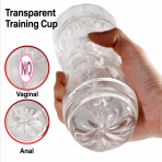Clear Manual Male Stroker | Body Safe Reusable Intimate Toy for Men - Image 4