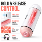 Lingxi Dual Tunnel Male Stroker, Vibrating Voice Playback Dual Entry Electric Intimate Toy - Image 3